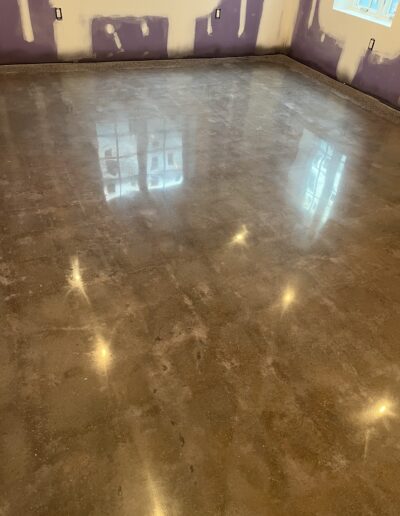 image shows a polished concrete floor