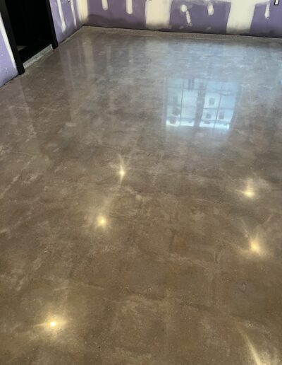 image shows a polished concrete floor